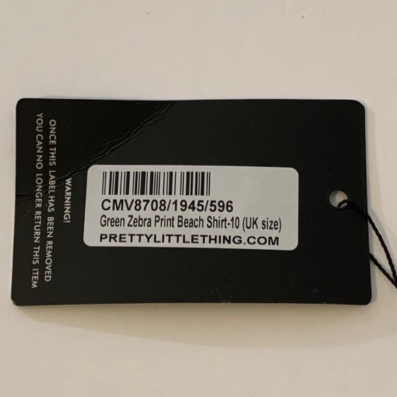 PrettyLittleThing Zebra Print Beach Shirt - Picture 7 of 8